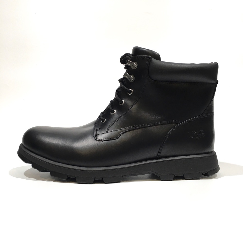 UGG Stenton Waterproof Chukka Boots -Black Leather -Men’s US 14 -NEW